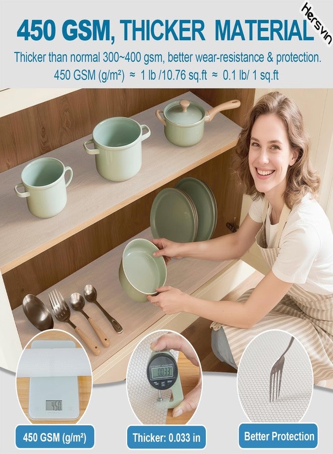 Hersvin Shelf Liners, 20in x 20ft Kitchen Drawer Mats, Non-Adhesive EVA Cupboard Protector, Cabinet Lining, Refrigerator Liner (Clear Dot) - Image 2